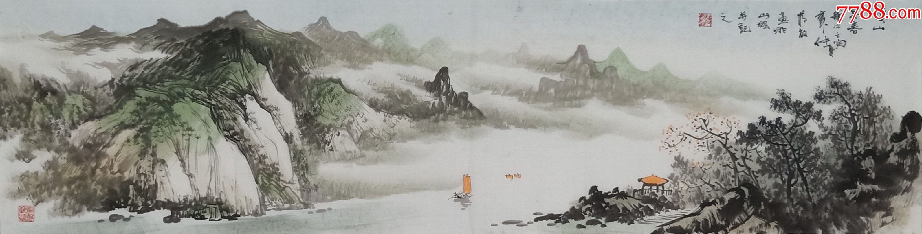 【亦风斋签约画家】广西美协会员、实力画家蒋敏作品：溪山早春_山水国画原作_亦风斋书画【7788收藏__收藏热线】