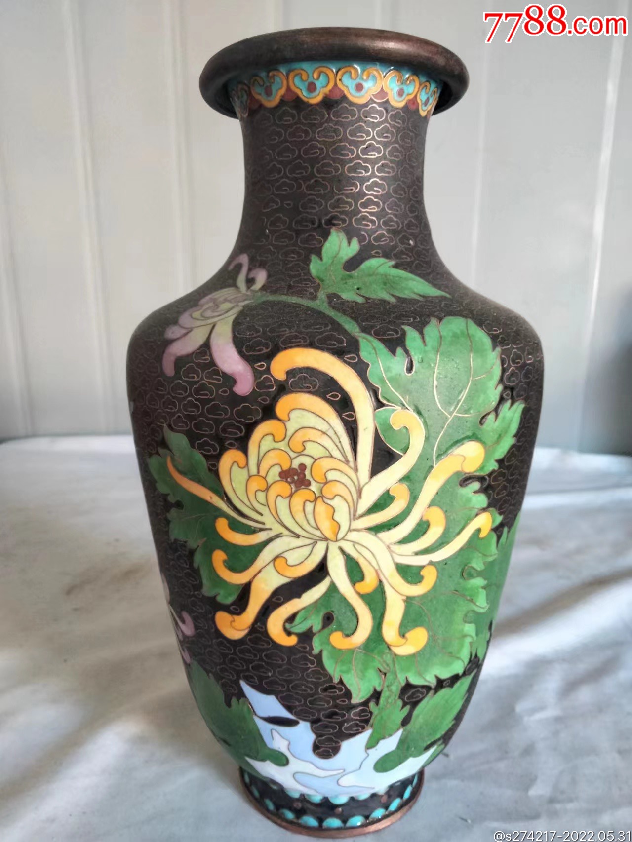 旧的老铜底民国时期景泰蓝花瓶一个_景泰蓝/珐琅_与众不同杂货铺