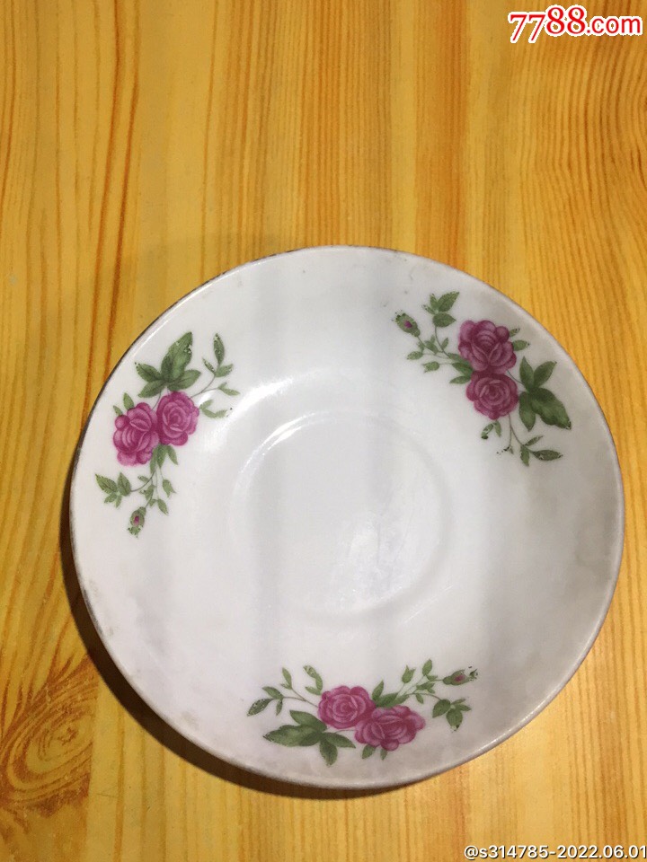 60年代景德镇六边形款彩绘老瓷盘,全品老品保真,内销小瓷盘-价格:29元