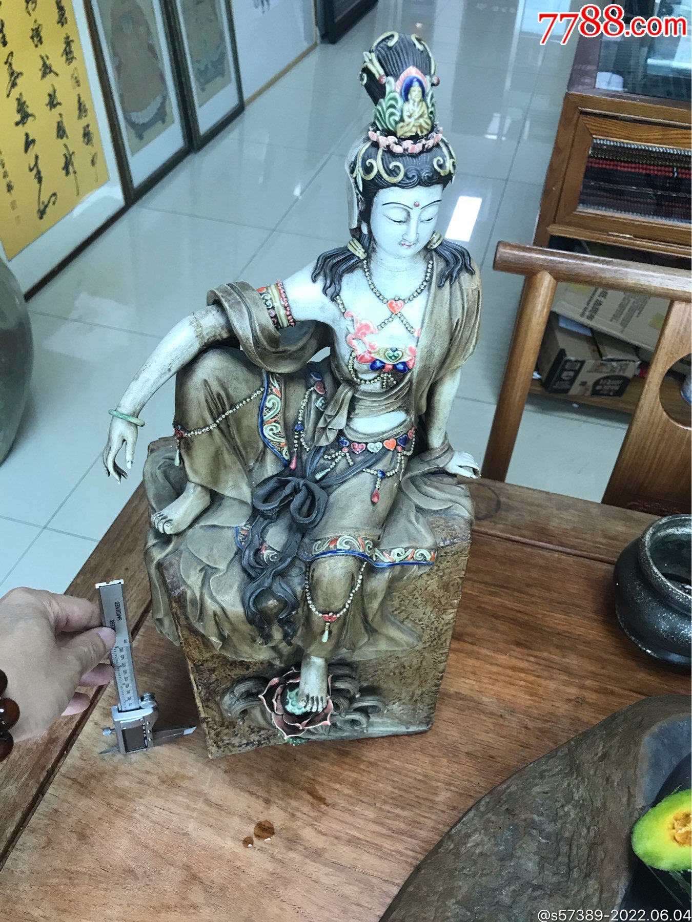 民国大师周裕恩彩绘观音