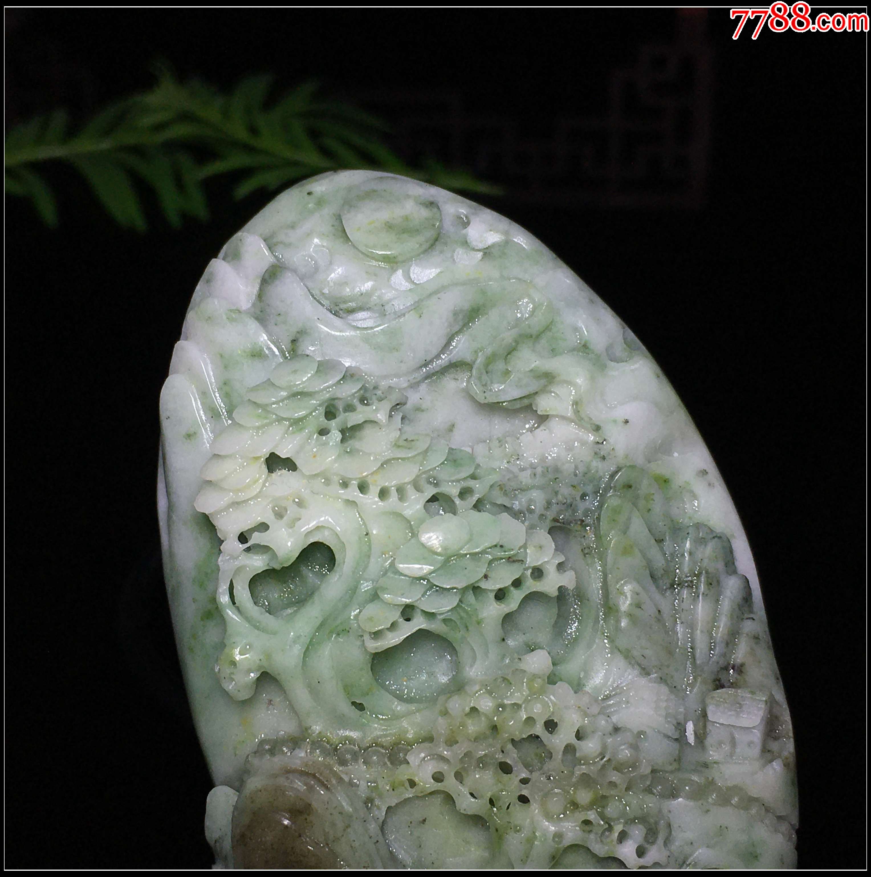 0258天然獨山玉俏色山水把玩件_價格248元_第4張_