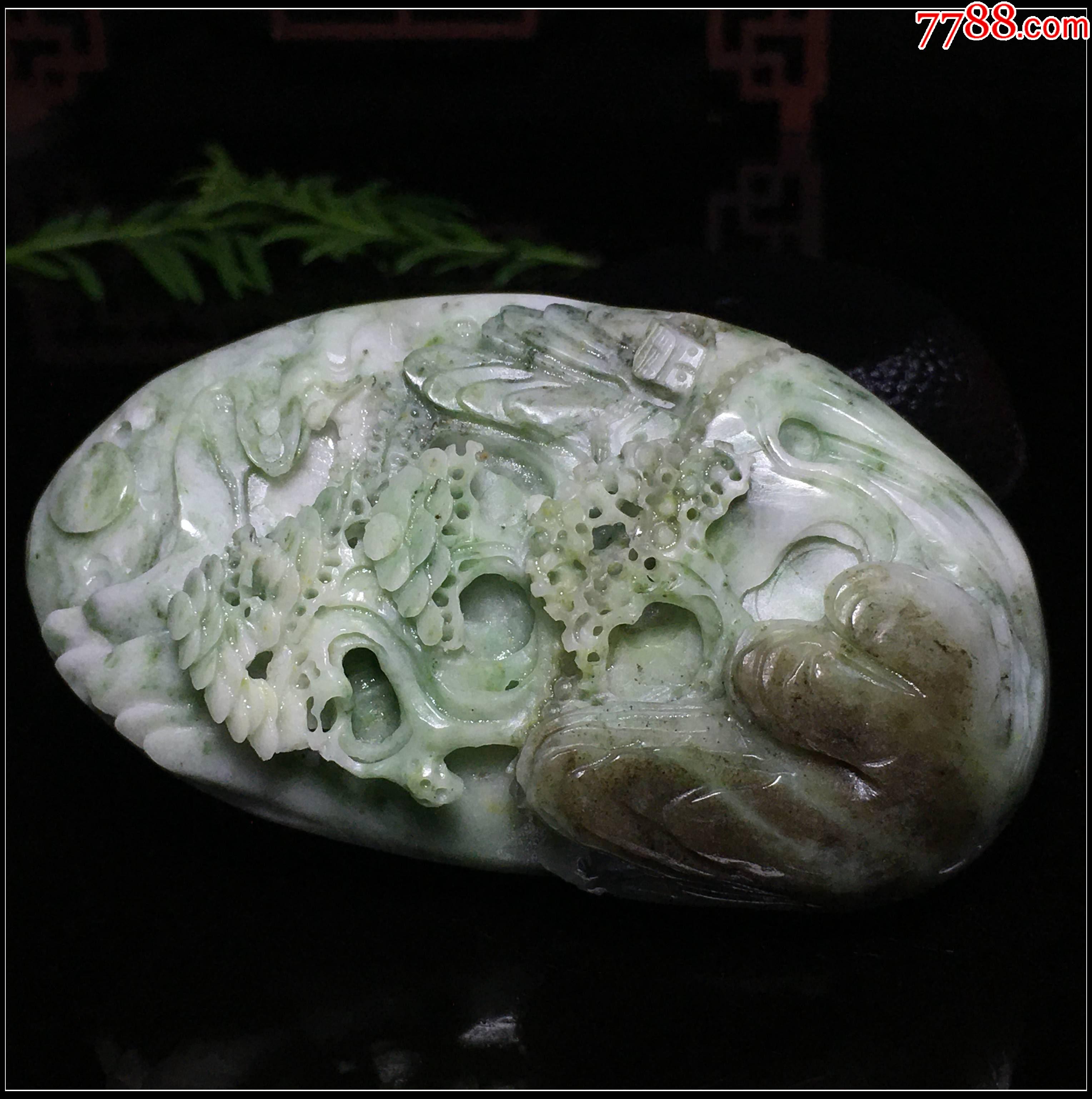 0258天然獨山玉俏色山水把玩件_價格248元_第6張_