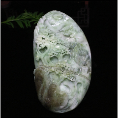0258天然獨山玉俏色山水把玩件