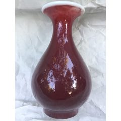 文*时期出口创汇的郎红釉玉壶春瓶（建国瓷厂）-红釉瓷-7788红宝书