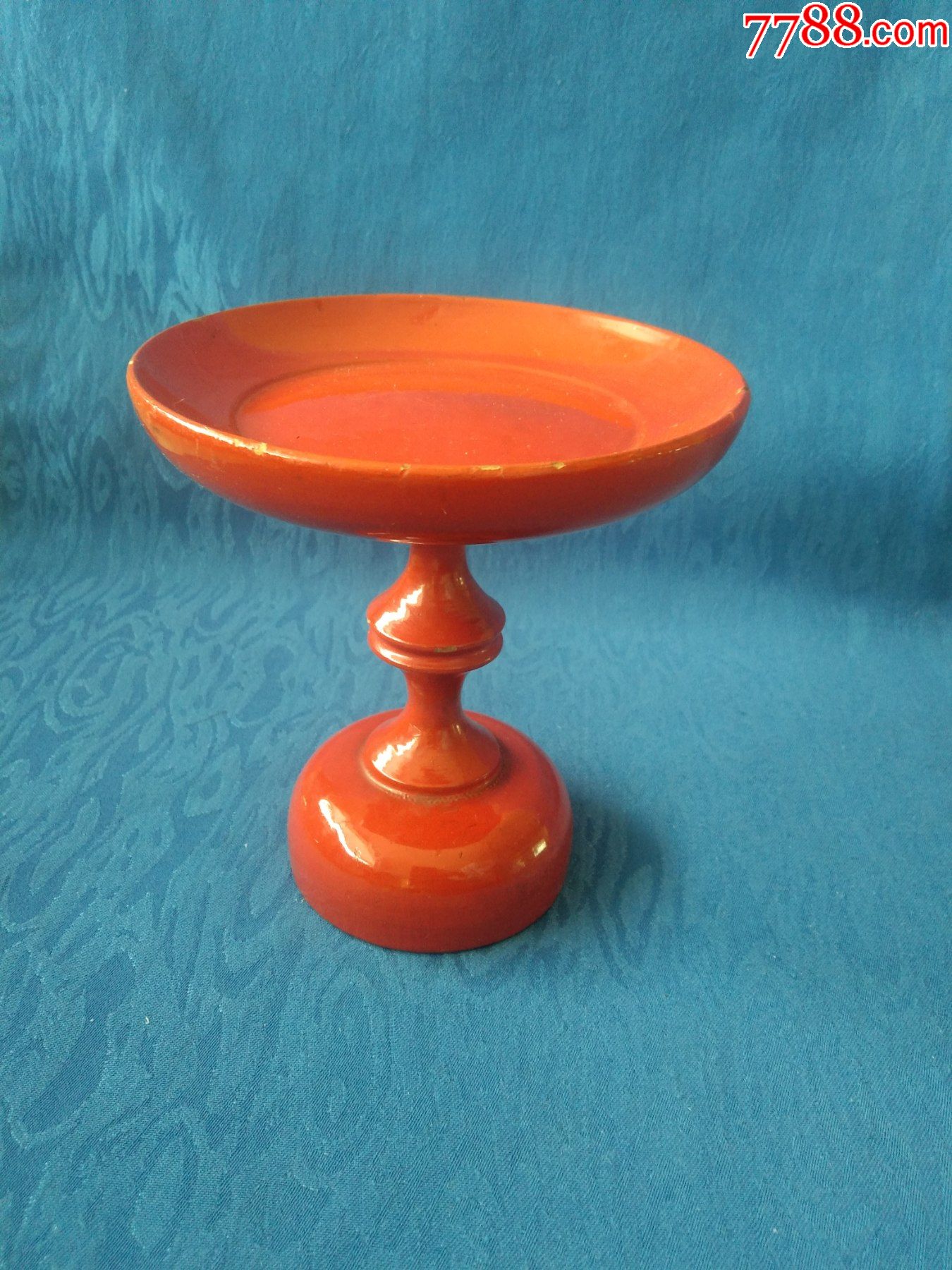 精品创汇期文*6-70年代四川凉山州喜德县彝族木头漆器贡盘-民俗老物件