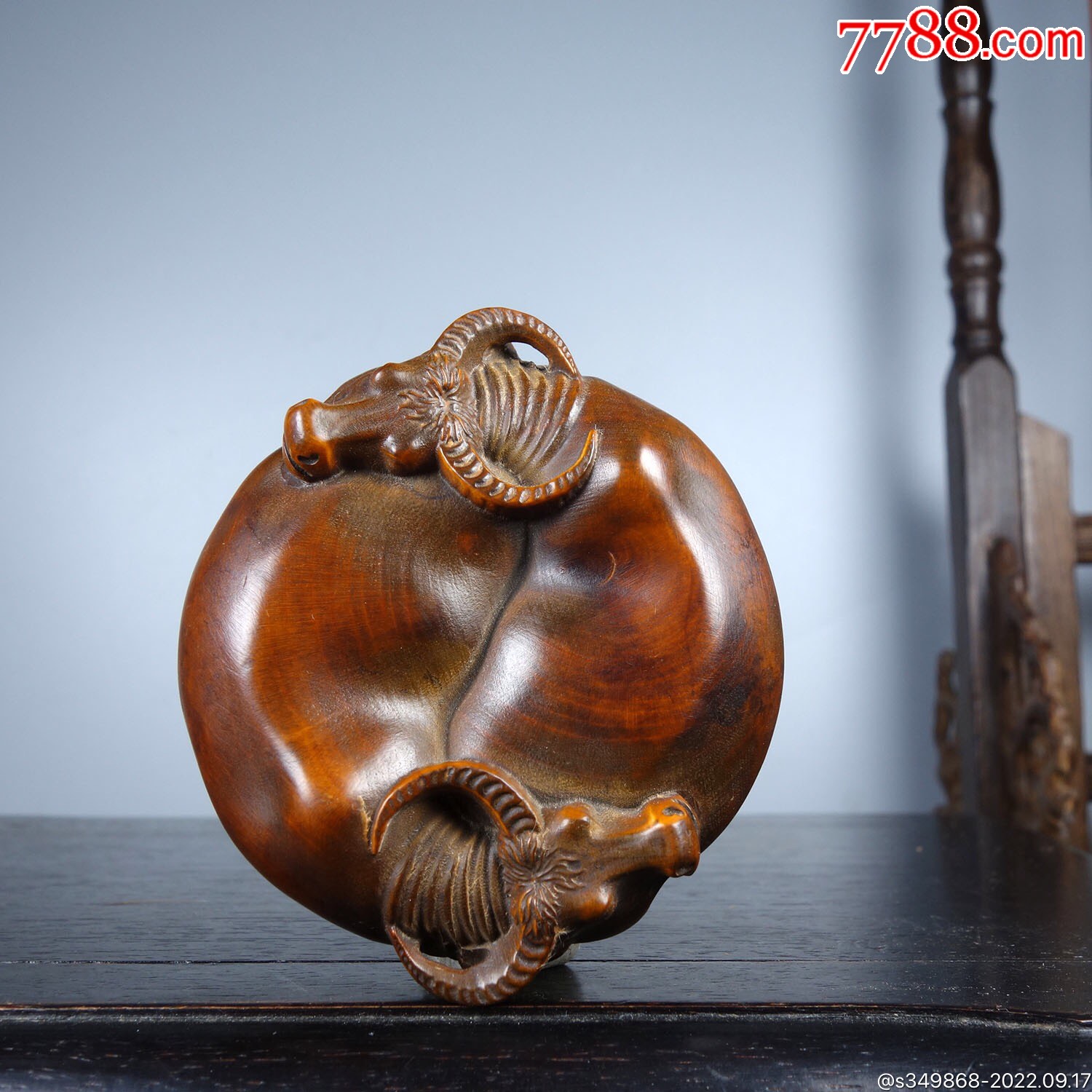 旧藏黄杨木手把件扭转乾坤尺寸:长6cm宽6cm高2cm重量:4_价格69元_第1