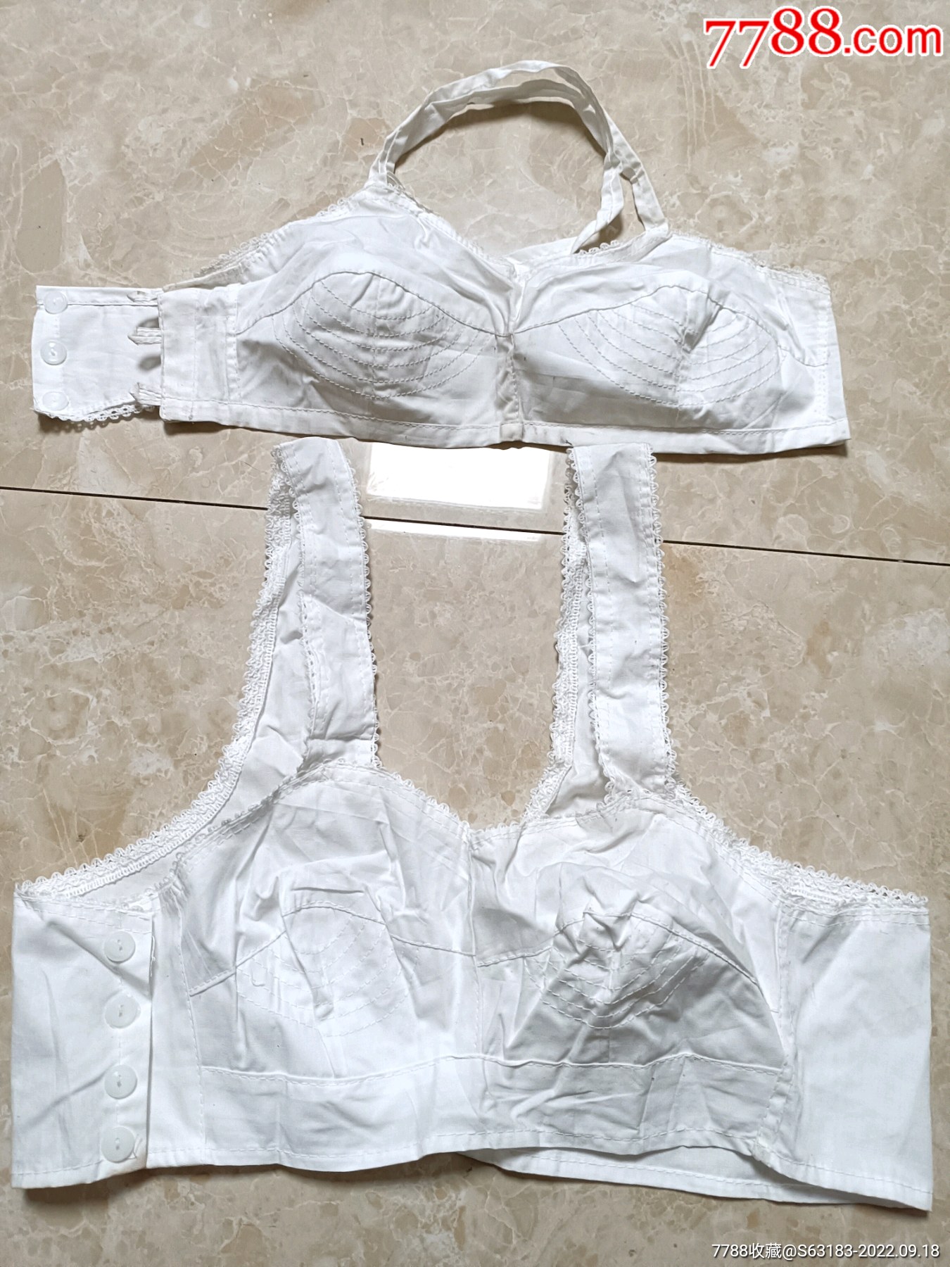年代左右早期女性侧扣式背心内衣二个(建国后最早文胸雏形老服装-价格