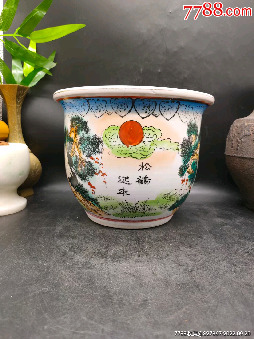 花瓶鶴陶器-