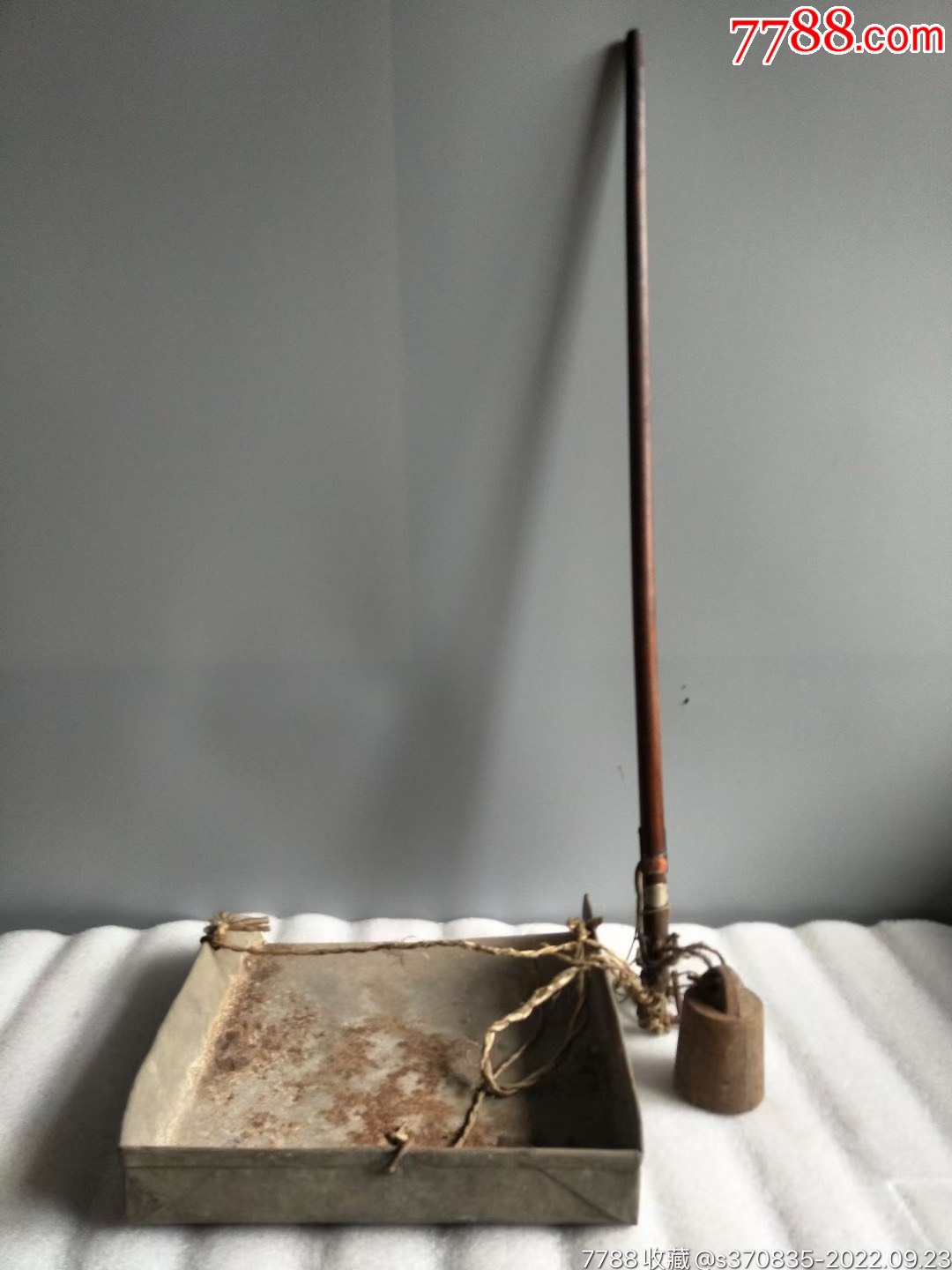 花梨木，盘子.秤砣.秤杆，老秤一套，包存完整，正常使用，包老，保真，长65直径1_称/秤_结善缘【7788收藏__收藏热线】