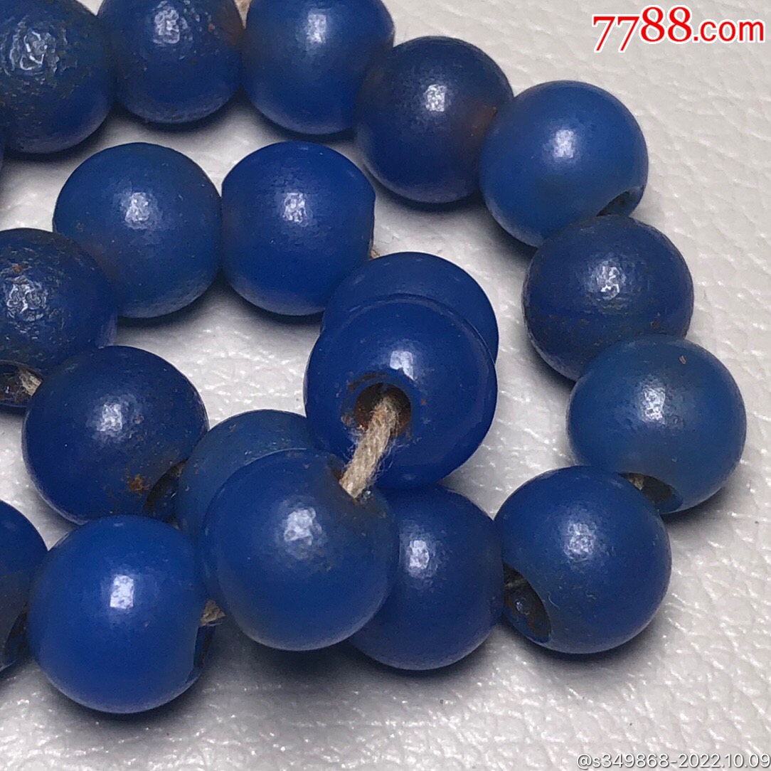 乡下偶遇老者珍藏蓝玛瑙手串尺寸:12毫米*23颗蓝玛瑙代表着月亮,_价格