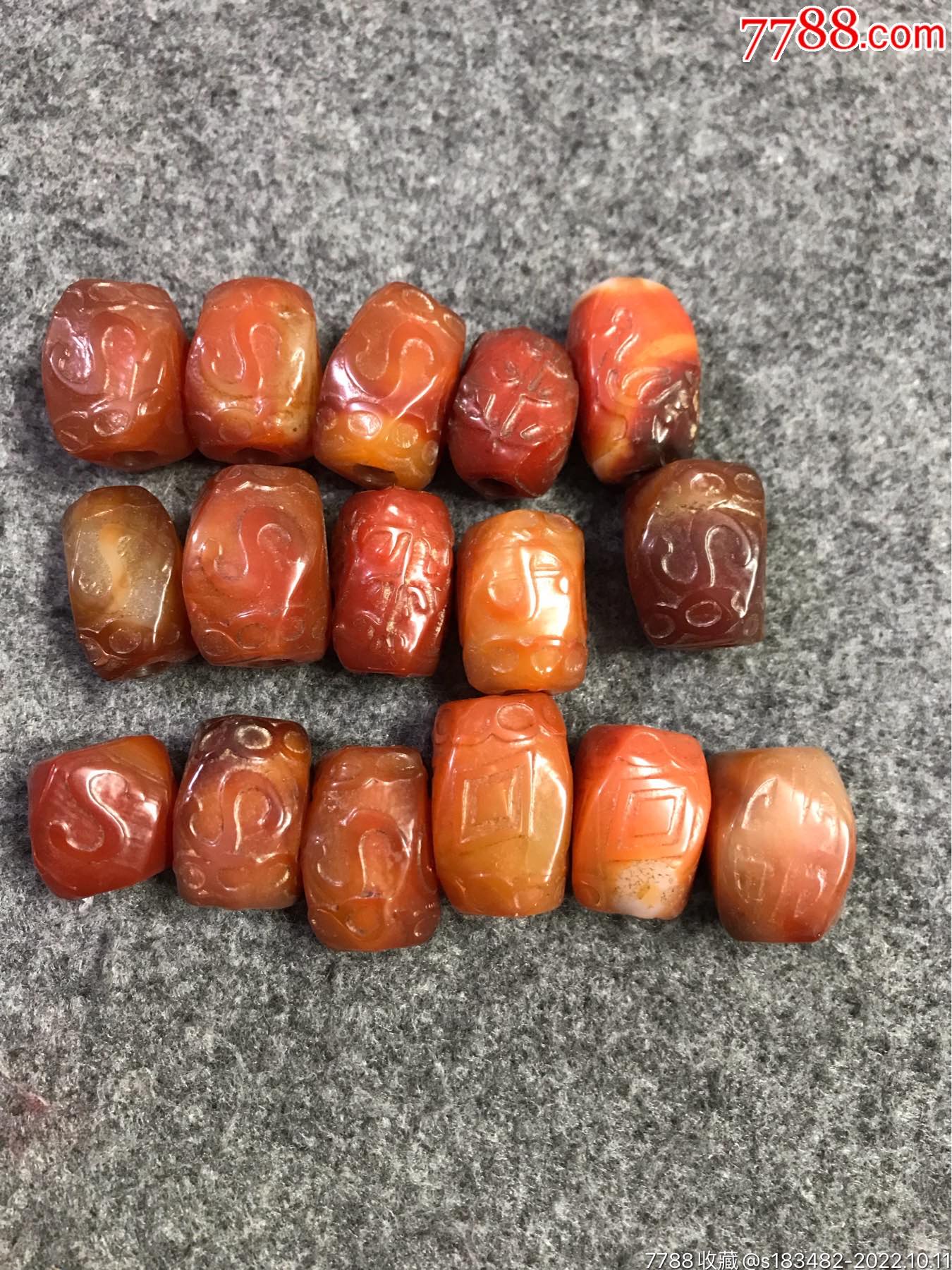 红玛瑙珠子16个_玛瑙_废品回收再利用【7788收藏__收藏热线】