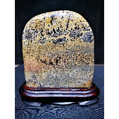 天然原石奇石图案石国画石草花石摆件(au31961455)_7788收藏__收藏