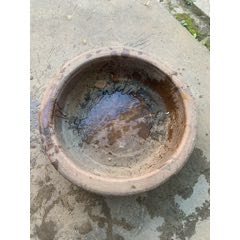 包老民國很大的老粗紫砂掛釉窯變凈水盆很大很重品相好(au32041240)_放漏哥