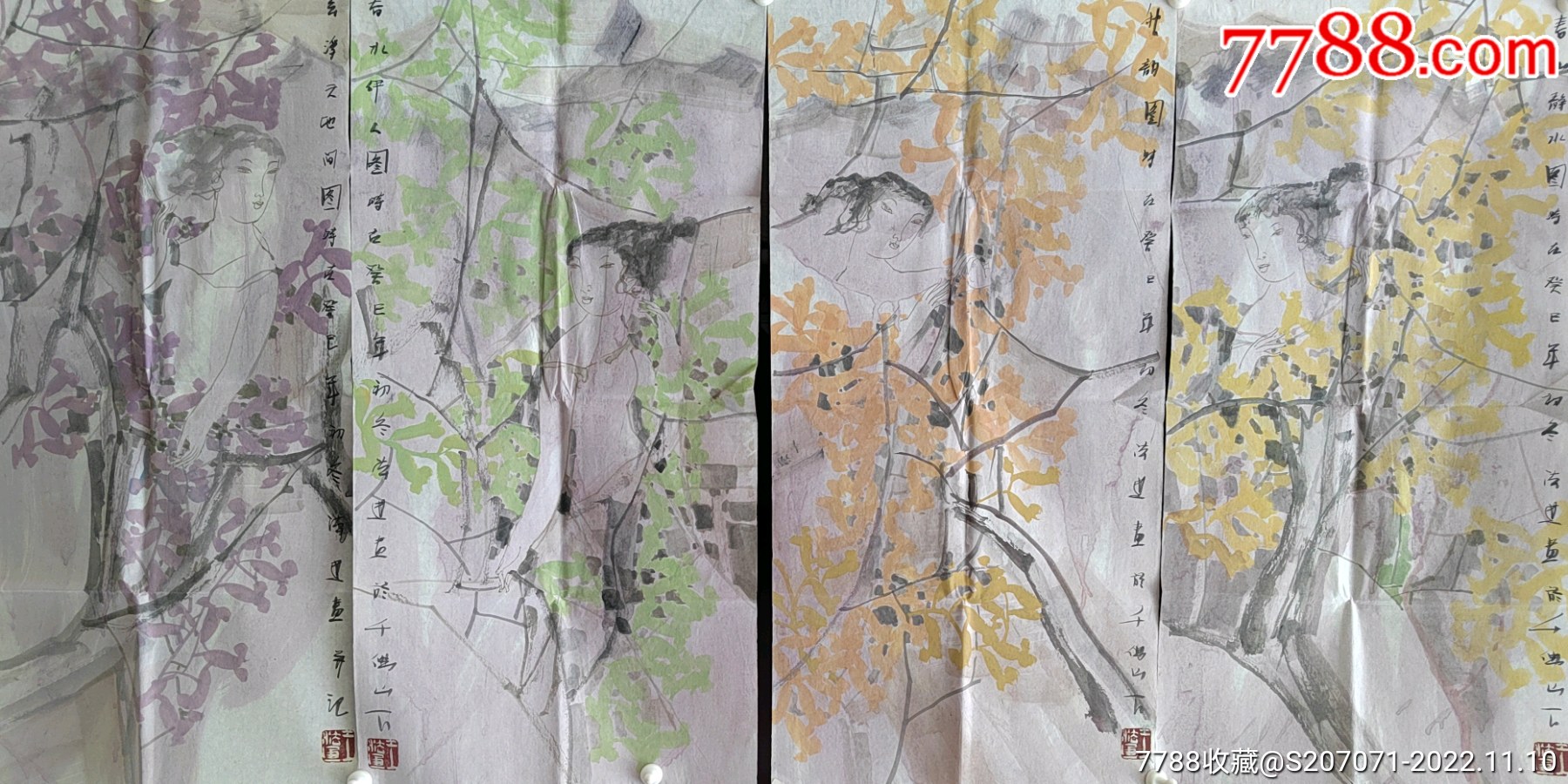 精品人物四條屏尺寸70x34.5x4_價(jià)格1288元_第1張_