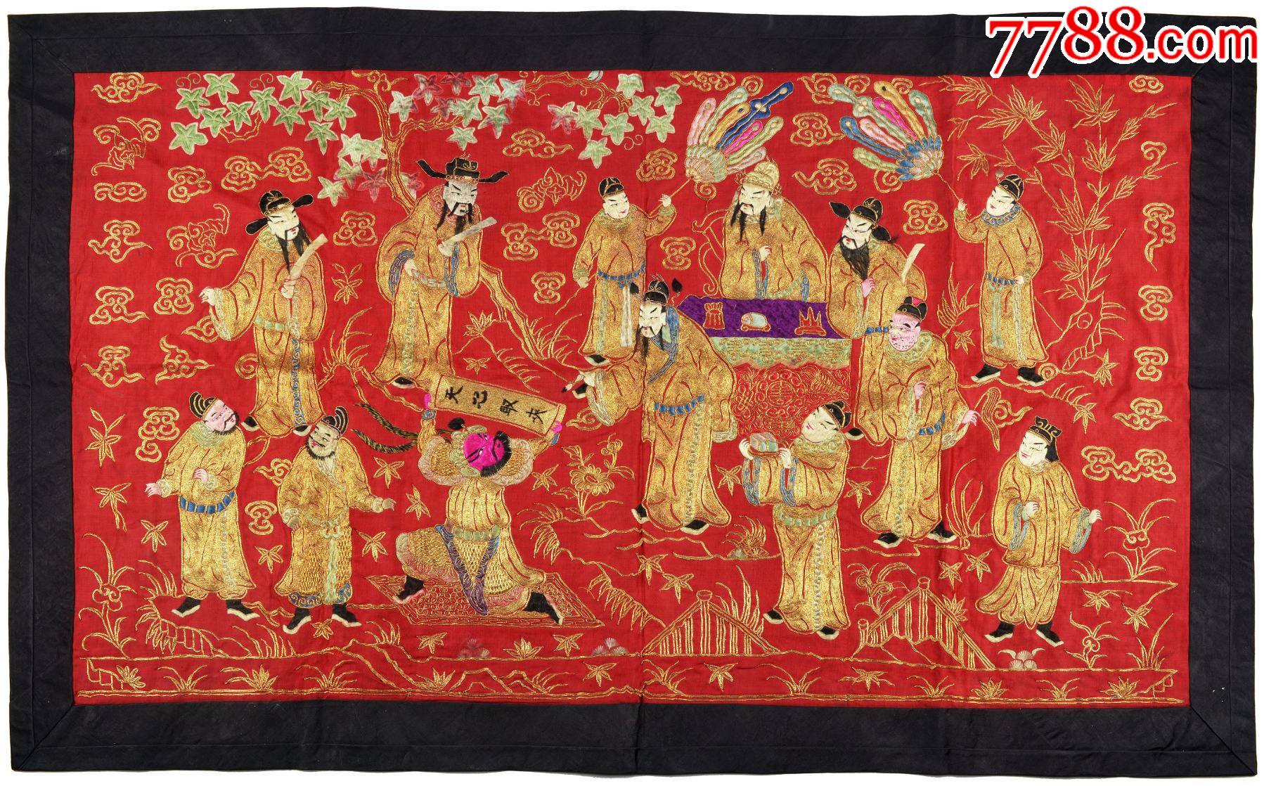 LOT1308 清金丝绣古代人物故事绣品一件。__【7788收藏__收藏热线】