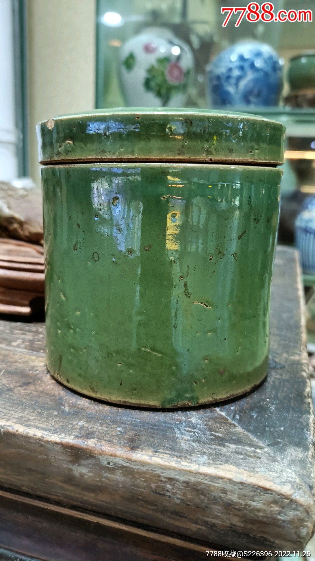 清代绿釉罐图片图片