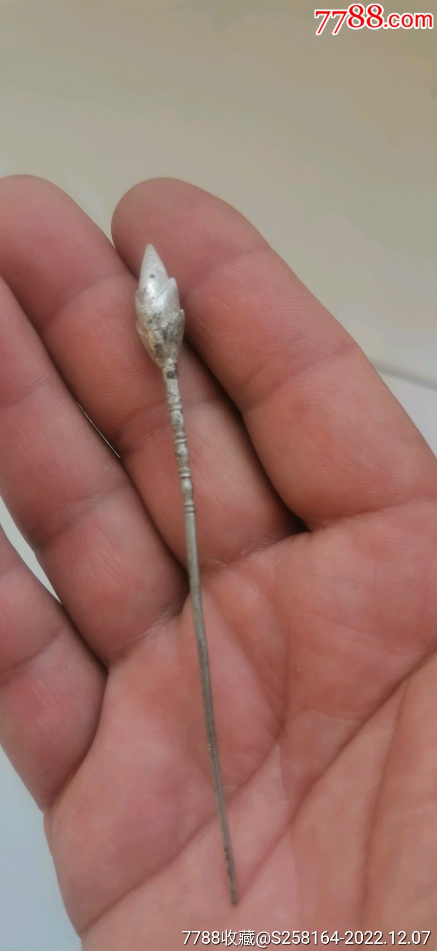 清代荷花老銀簪子，_價格160元_第10張_
