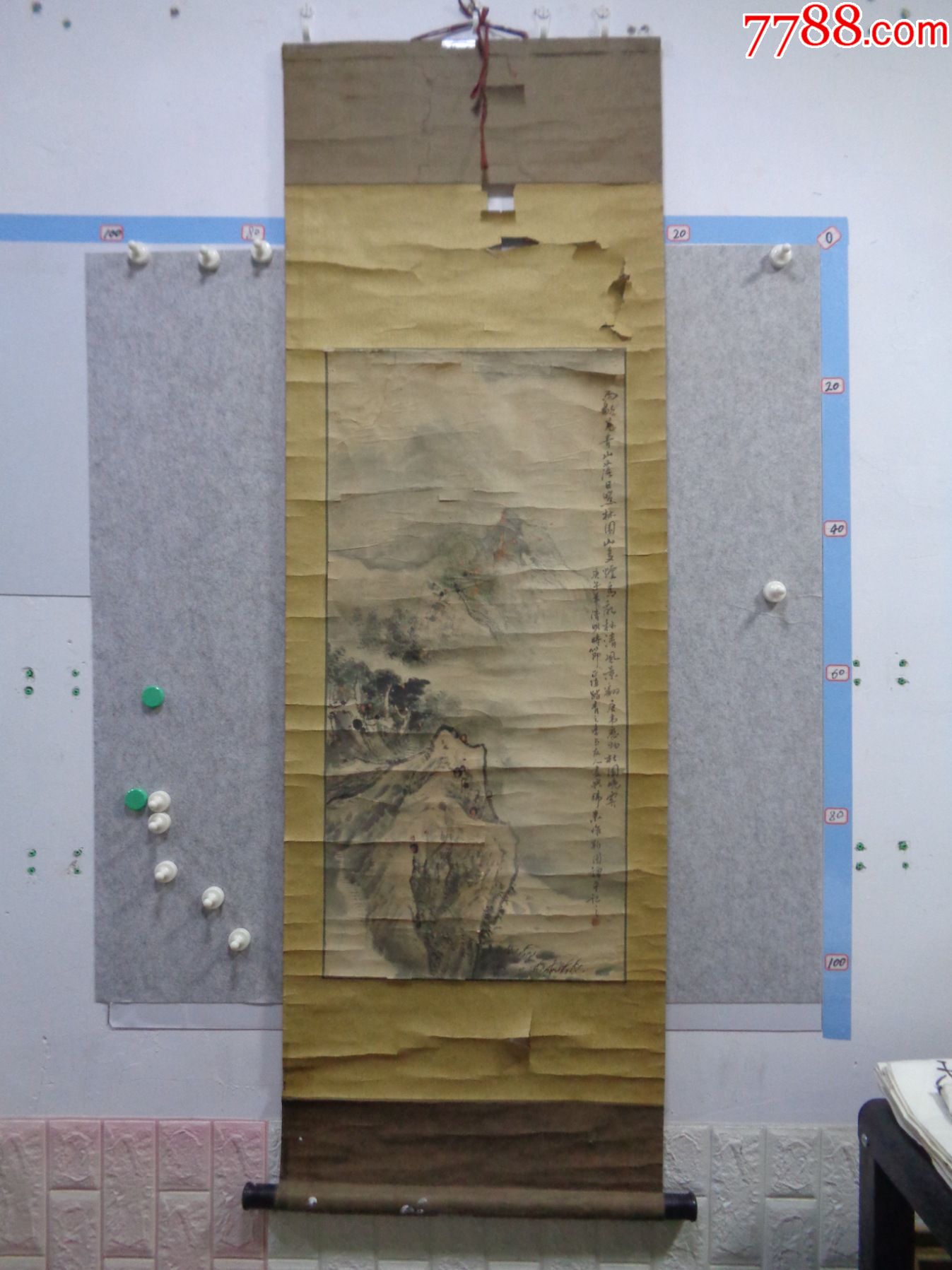 画115,本地一位藏家早年旧藏字画流出,绘画作品一幅(卷轴装裱,品较差)__【7788收藏__收藏热线】