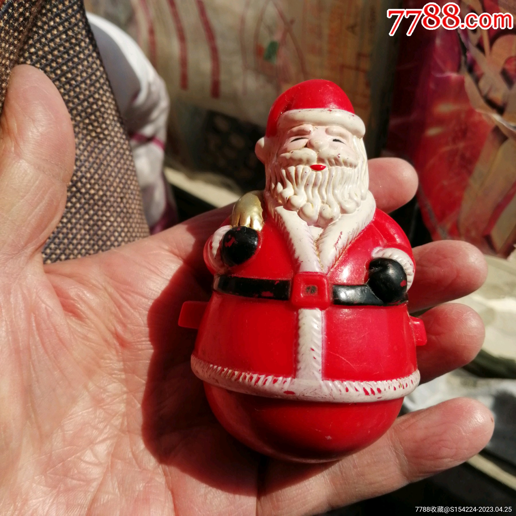 九十年代圣诞老人不倒翁_价格1元【草原上的小木屋】_第1张