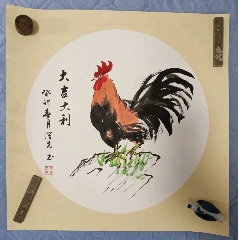 50*50手繪陳耀光原作公雞畫(au33777099)_永和堂雜項(xiàng)