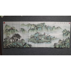 中國美術(shù)家協(xié)會會員楊林秀水青山第二幅背圖178*69厘米