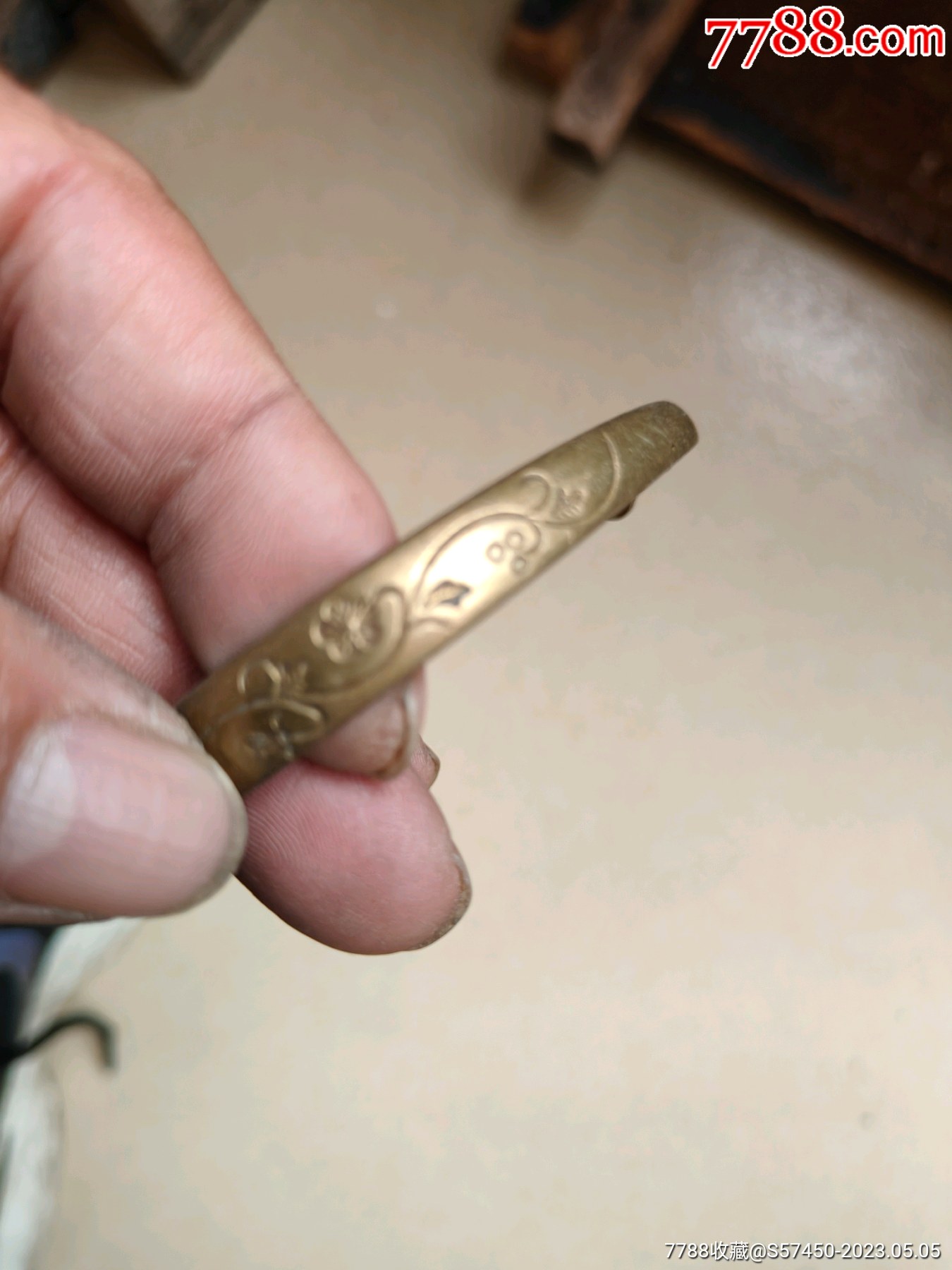 清代纹银(龙凤)手镯_价格35元_第1张
