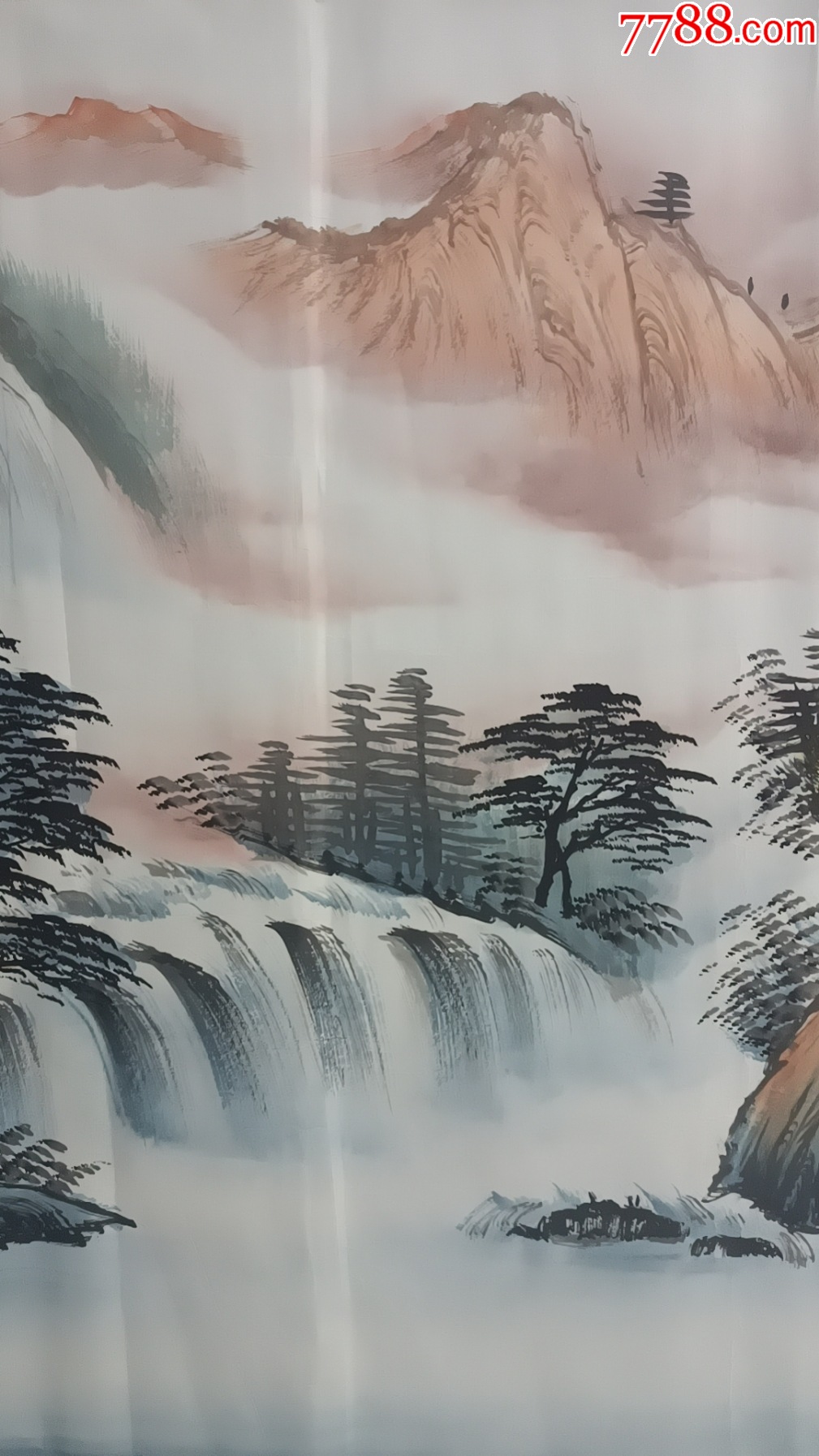 曾剛老師山水國畫作品富水長流178*69厘米最后一幅背圖部分毛邊小瑕疵見圖_價格100元_第5張_