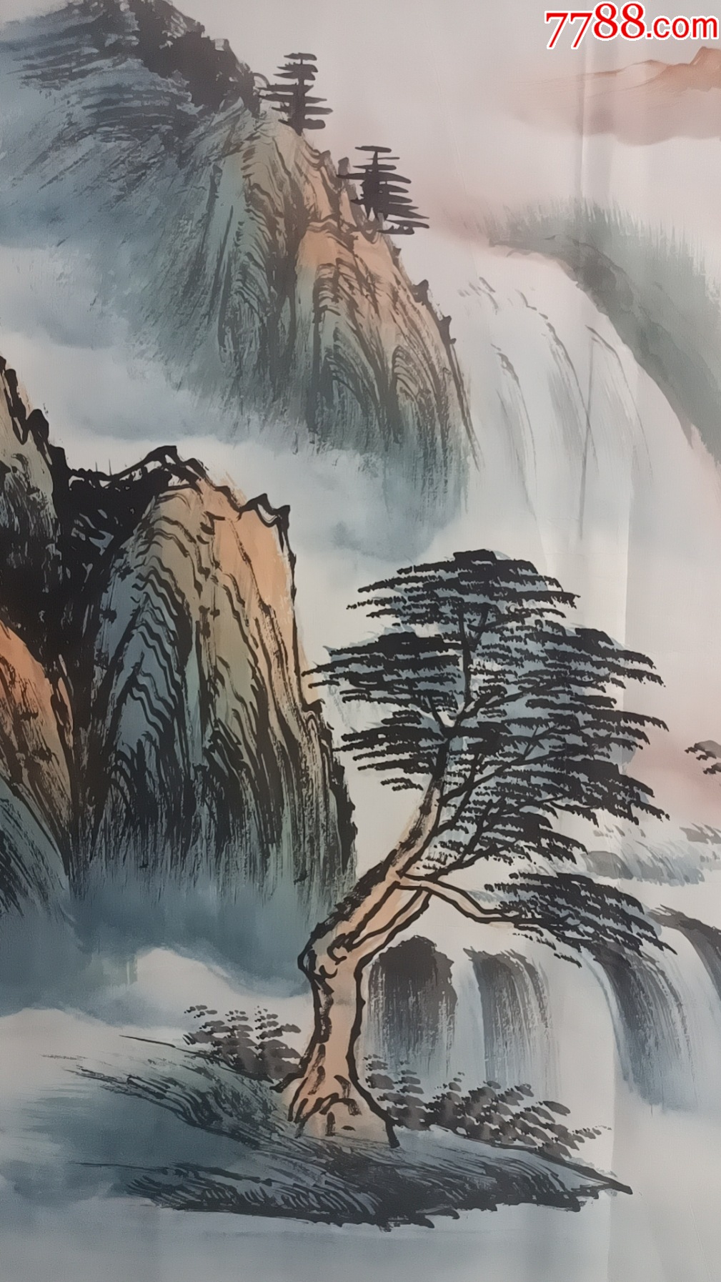 曾剛老師山水國畫作品富水長流178*69厘米最后一幅背圖部分毛邊小瑕疵見圖_價格100元_第6張_