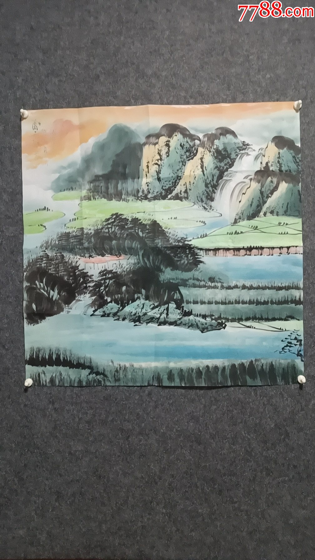 一級美術(shù)師周老師作品國畫富山雅居69*69厘米第二幅背圖_價格10元_第2張_