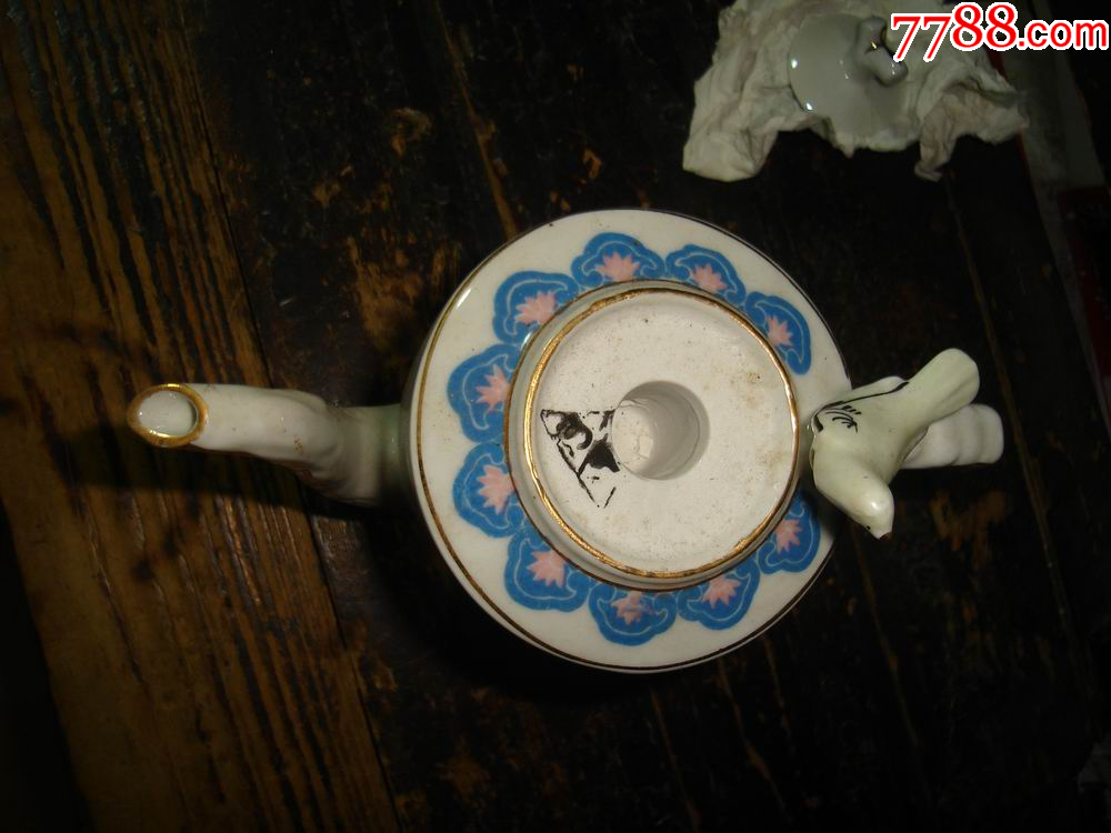 中國醴陵瓷器，鳥鳴壺，成套，1個壺，1個蓋子，1個底盤，4個杯子，具體看圖_價格599元_第6張_