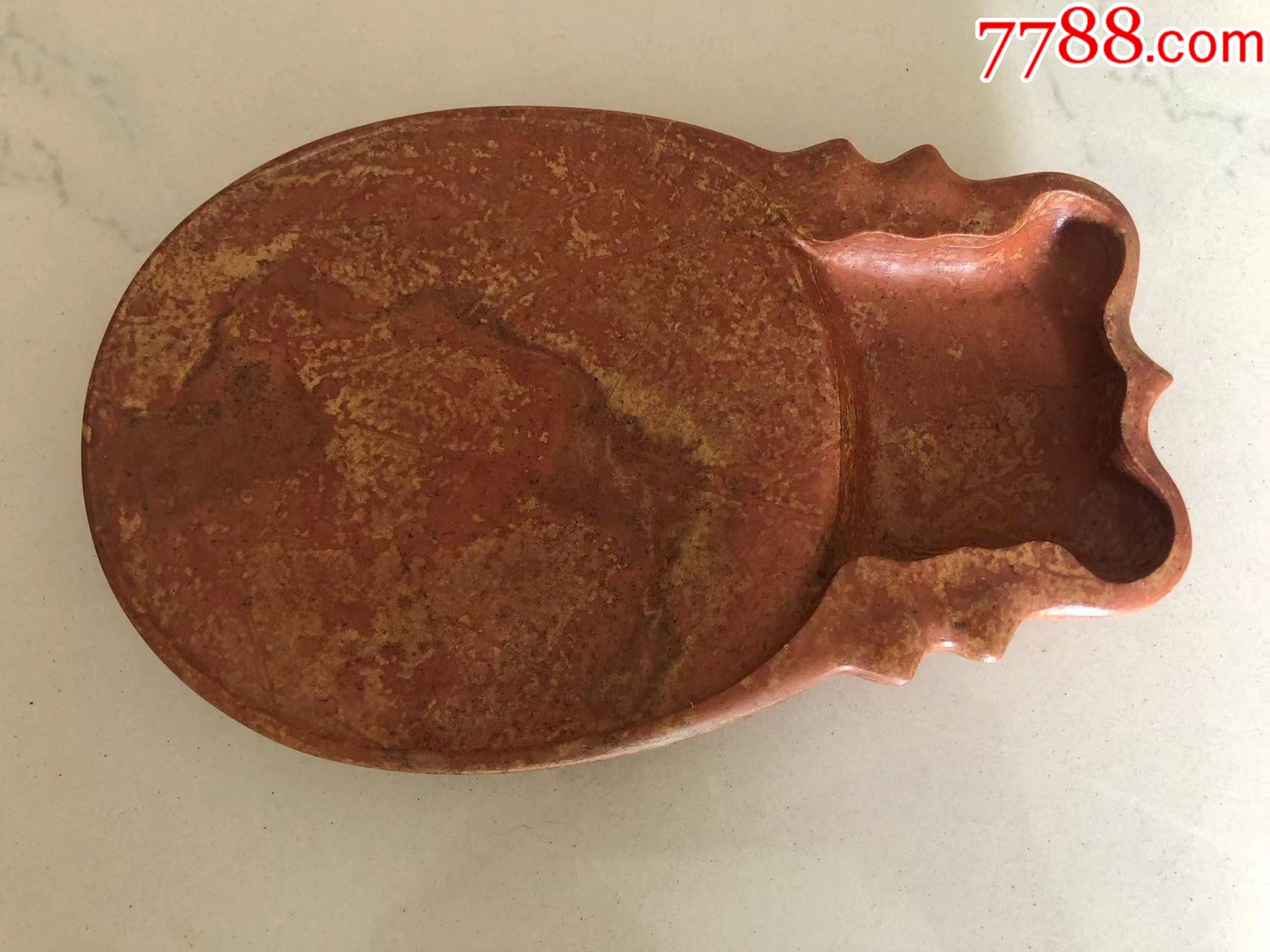 青州老坑蝉形红丝砚:20x12.5x3cm-价格:16888元-au34254889-红丝砚 -加价-7788收藏__收藏热线