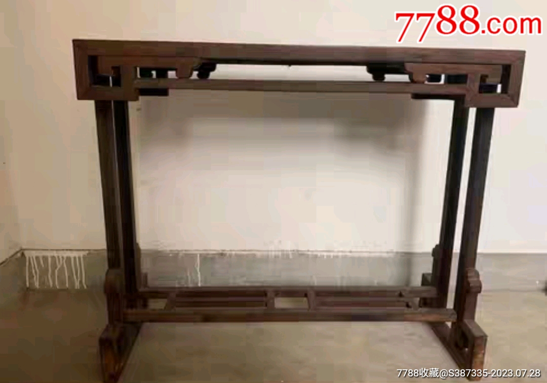 舊藏包老清三代老紅木花幾條案琴桌_價格250000元【蘭馨堂古玩收藏藝術(shù)】_第1張_