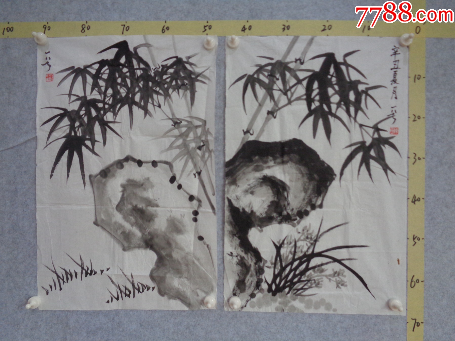 画664,本地一位藏家早年旧藏字画流出,绘画作品一组2幅(未装裱)_花鸟国画原作_逸墨书斋【7788收藏__收藏热线】