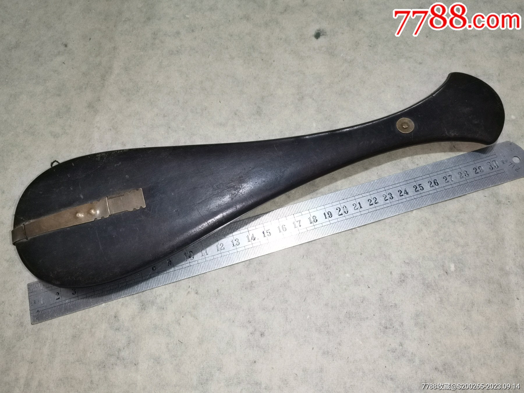 清代山西老字号用的核桃木同字款骨制铜秤砣戥子称一套__【7788收藏__收藏热线】
