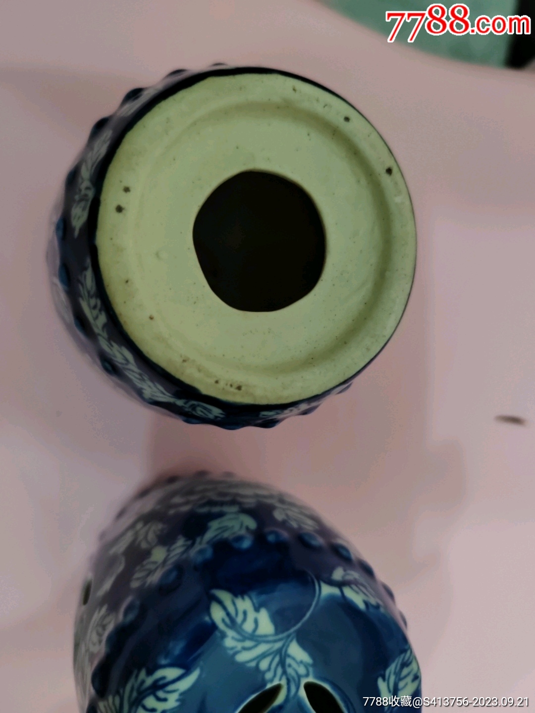 青花繡墩擺件一對_價格160元_第4張_