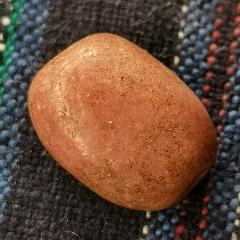 舊藏桃花石珠子_