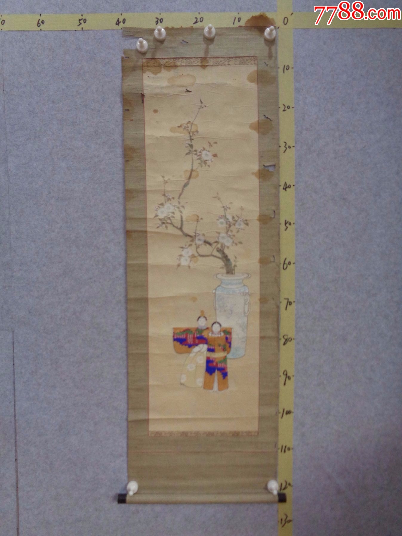 日6,小日子藏书家早年旧藏,清末、民国时期绘画作品一幅(日式卷轴装裱)_花鸟国画原作_逸墨书斋【7788收藏__收藏热线】