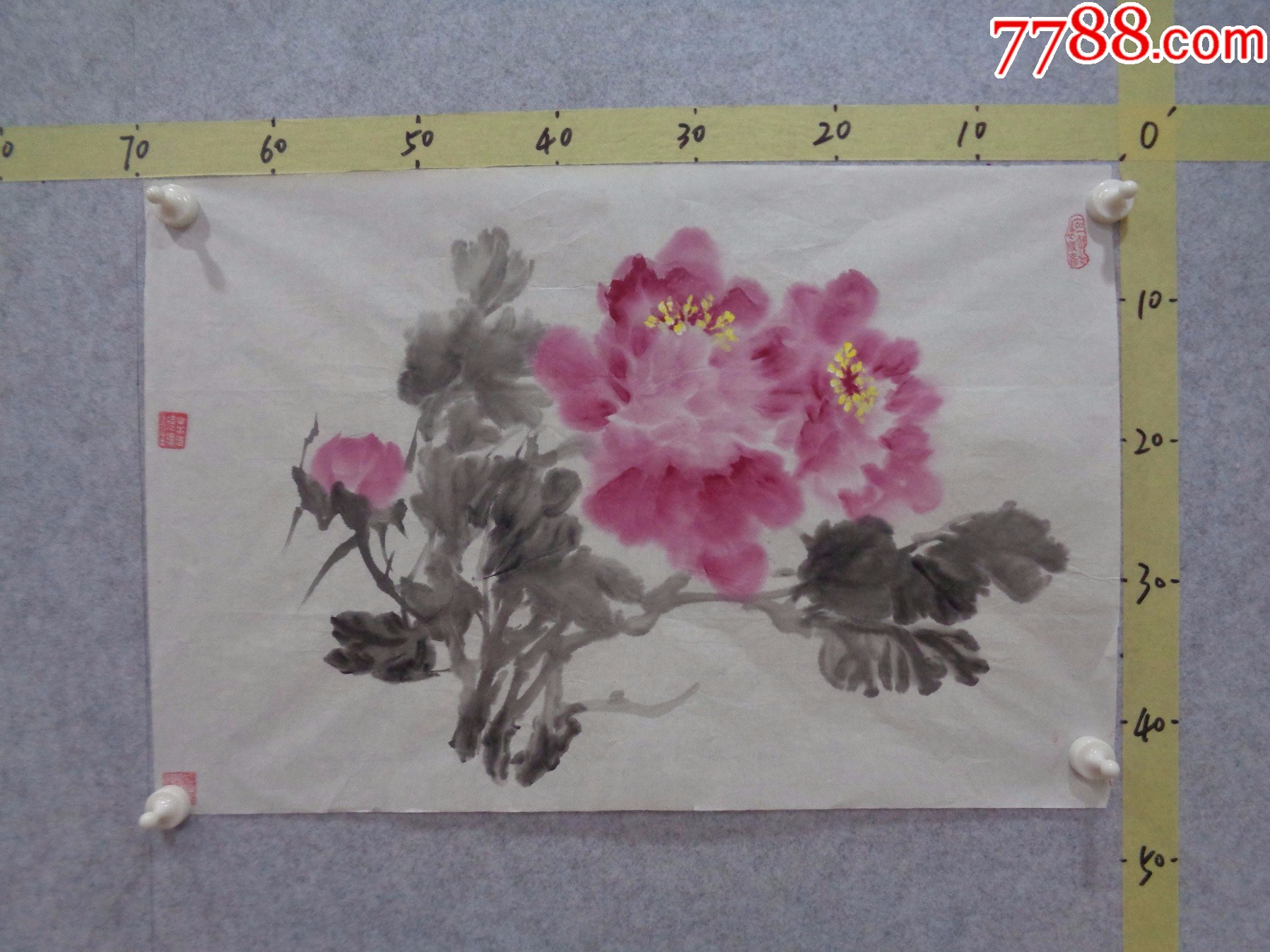 画60,本地一位藏家早年旧藏字画流出,绘画作品一幅(未装裱)__【7788商城】