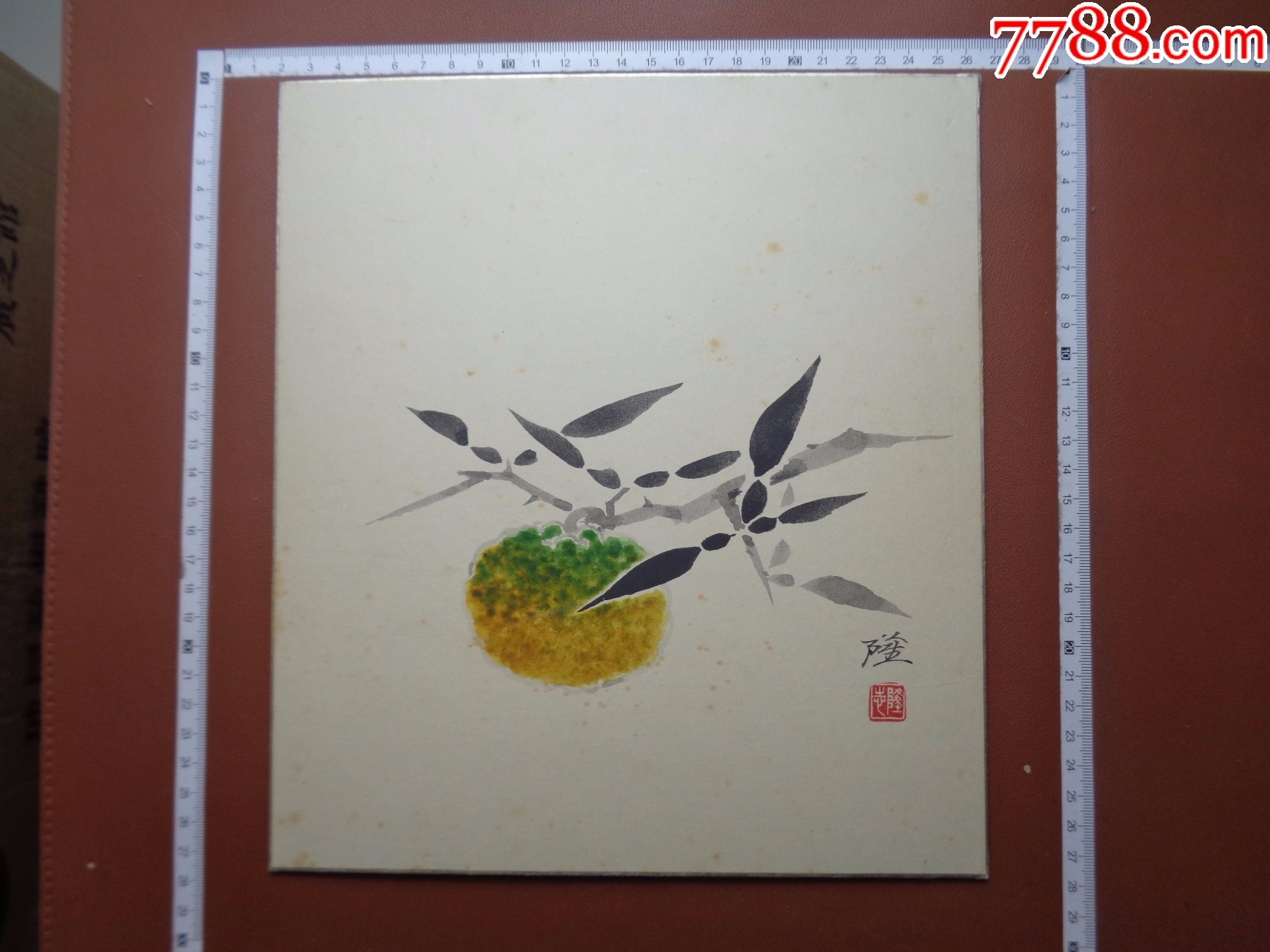 卡57,小日子藏书家早年旧藏,绘画作品色纸一幅(卡纸)__【7788收藏__收藏热线】