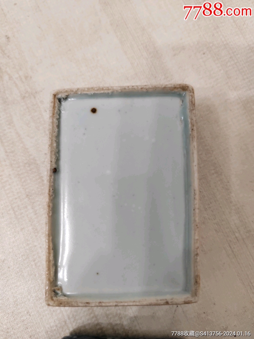 清中期魚(yú)藻紋印泥盒（已鑒定）_價(jià)格1000元_第5張_