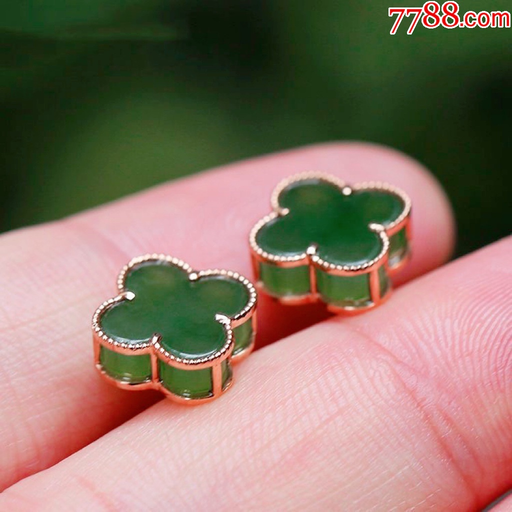 東陵玉經(jīng)典款四葉草耳釘編號(hào)：Z500014尺寸：12.6*12.6*6mm_價(jià)格28元_第2張_