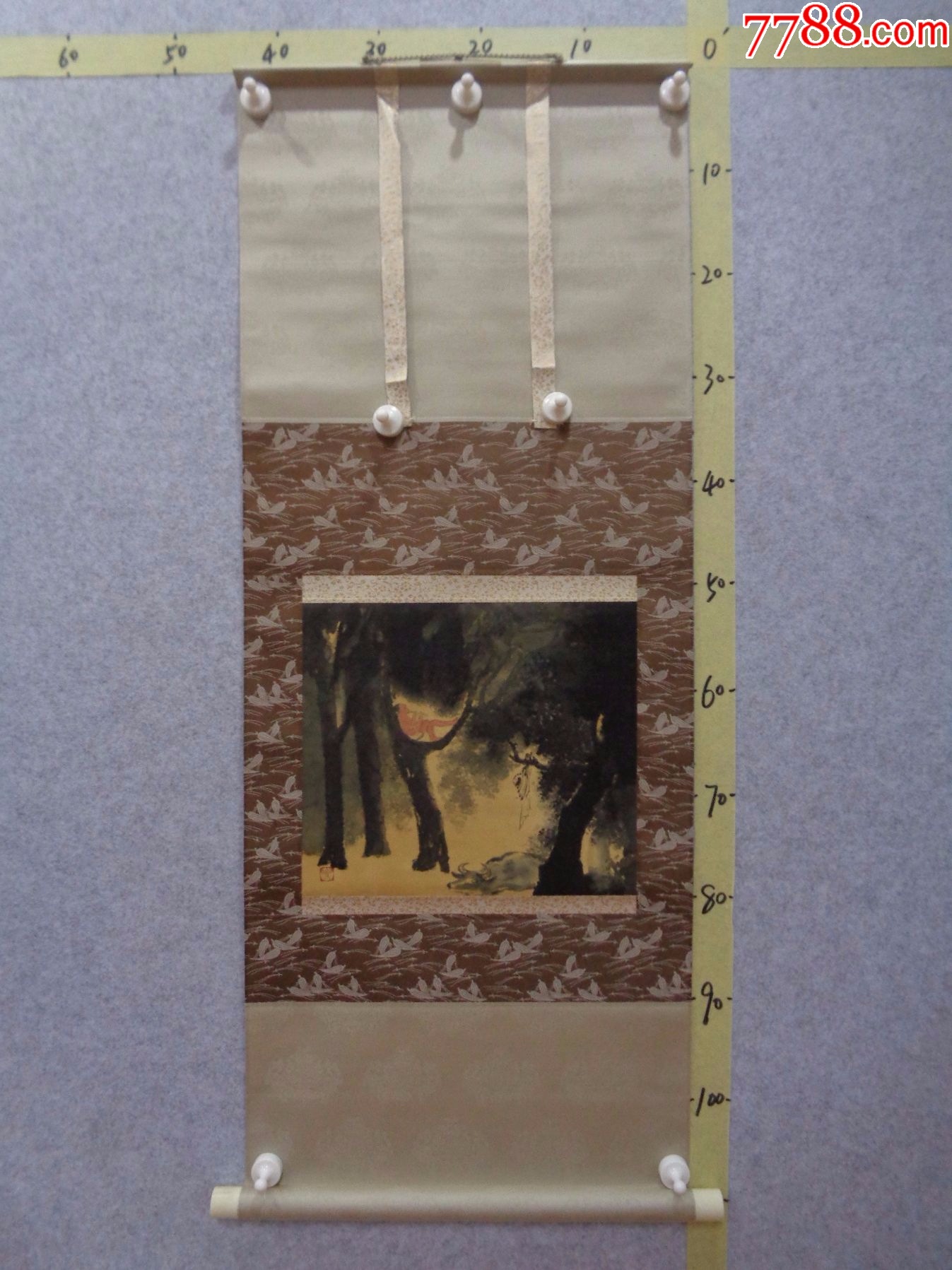 日94,小日子藏书家早年旧藏,绘画作品一幅(绢本,日式卷轴装裱)_花鸟国画原作_逸墨书斋【7788收藏__收藏热线】
