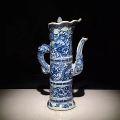 清乾隆青花龙纹多穆壶全品包老-水壶/壶类-7788旧书网