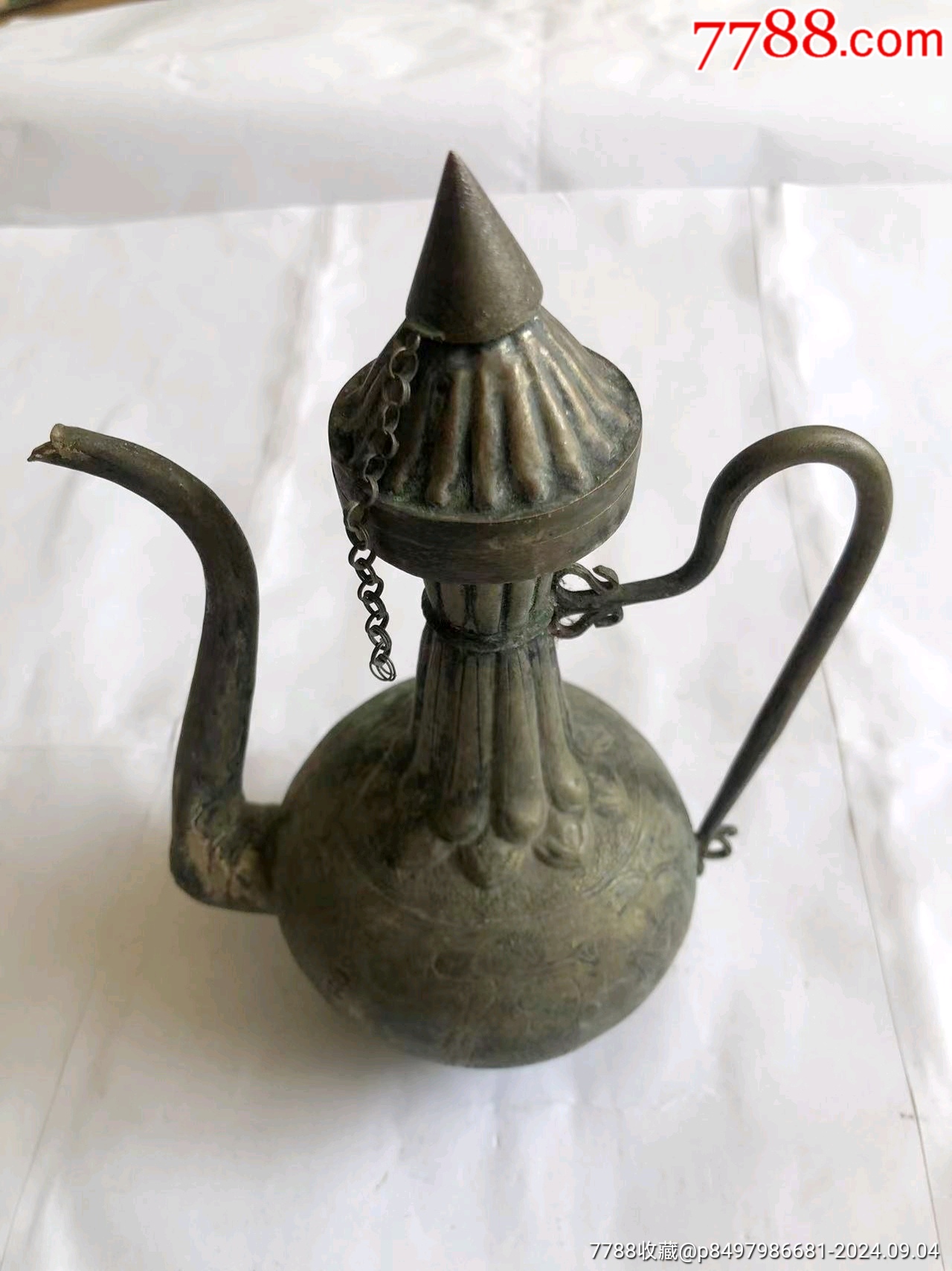 古代纹银酒壶-价格:4000元-au38892755-其他银器 -加价-7788收藏__收藏热线