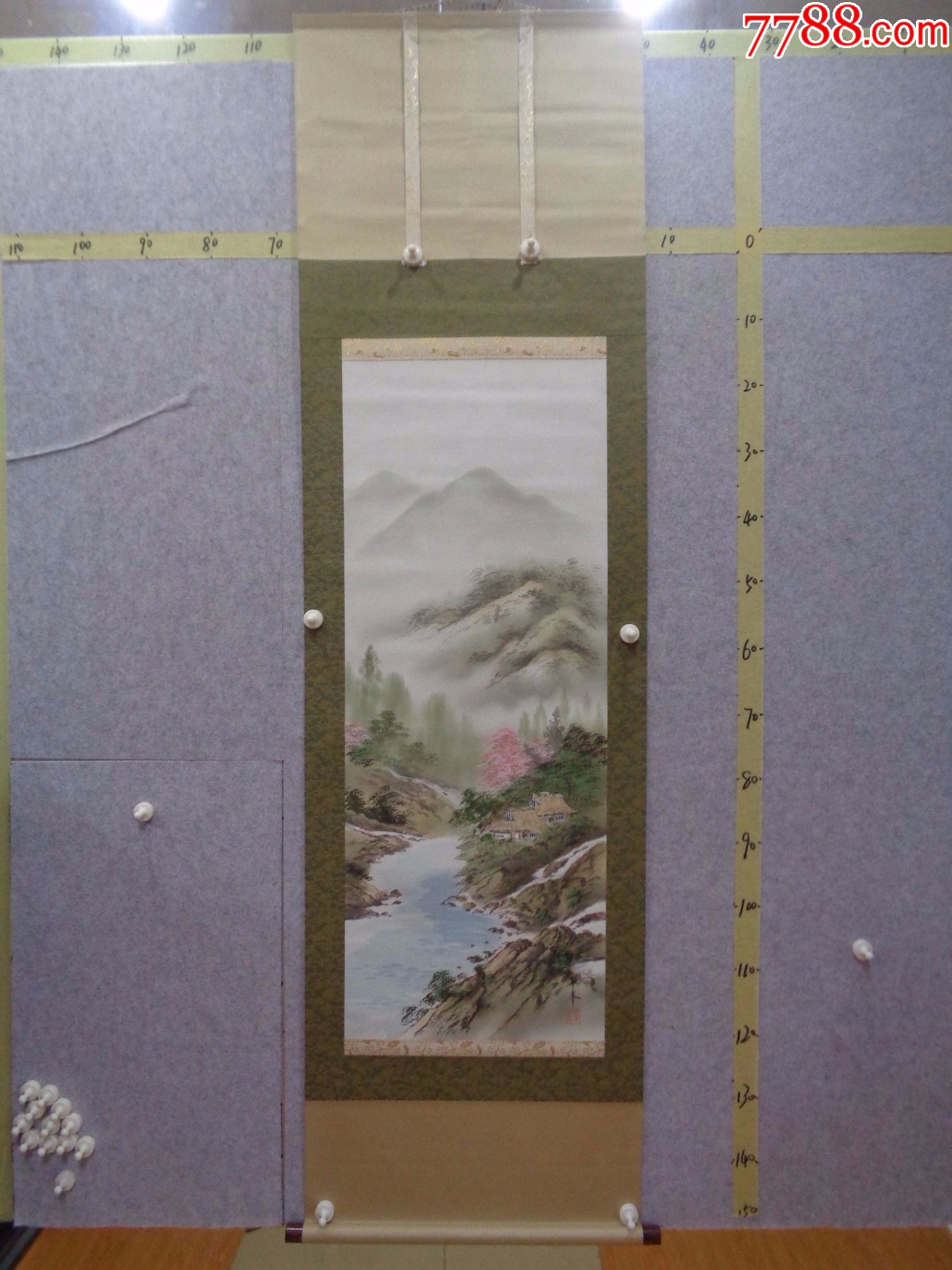 小日子藏书家早年旧藏,早期绘画作品一幅(绢本、卷轴装裱)__【7788收藏__收藏热线】