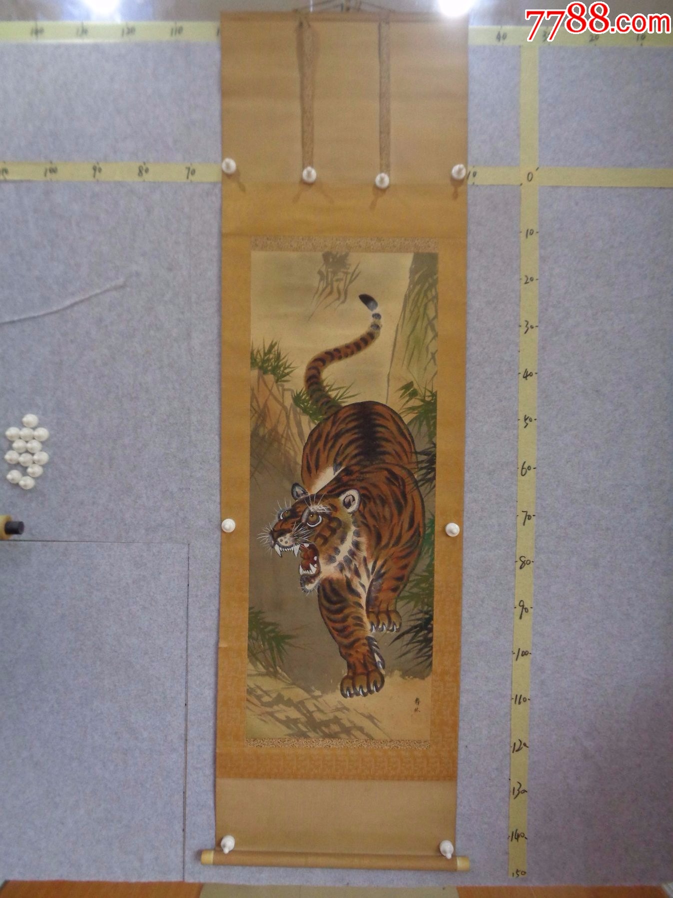 6-19、小日子藏书家早年旧藏,早期绘画作品一幅(卷轴装裱)__【7788收藏__收藏热线】