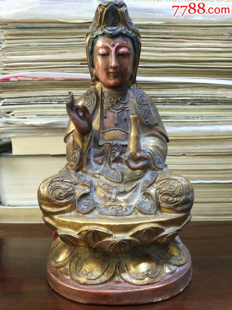 清朝木雕～观音菩萨像