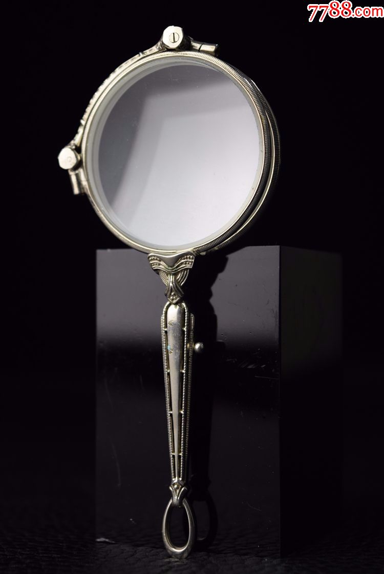 欧美古董古玩收藏品文房文具精美镀银老眼镜花镜执柄式经典推荐