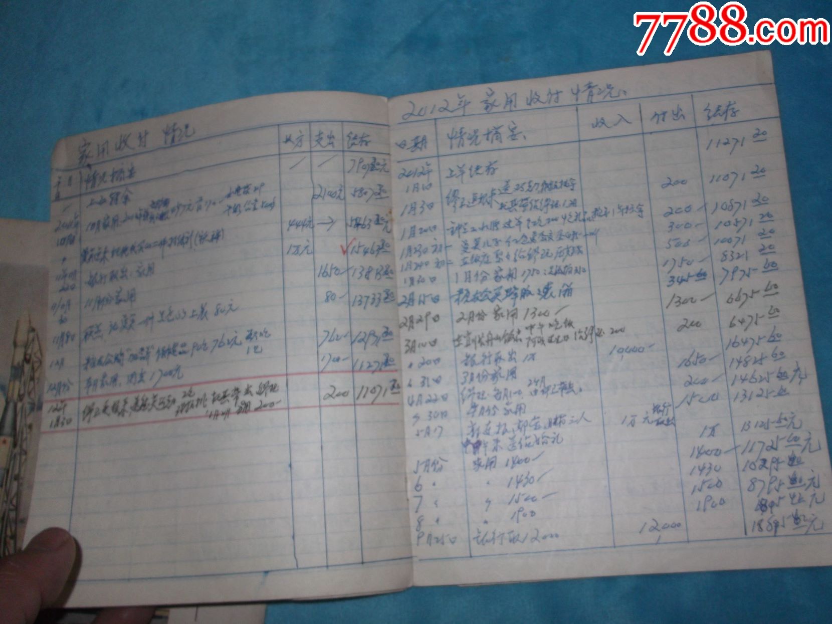 80年代练习本两本合售,记录的是上海一个家庭