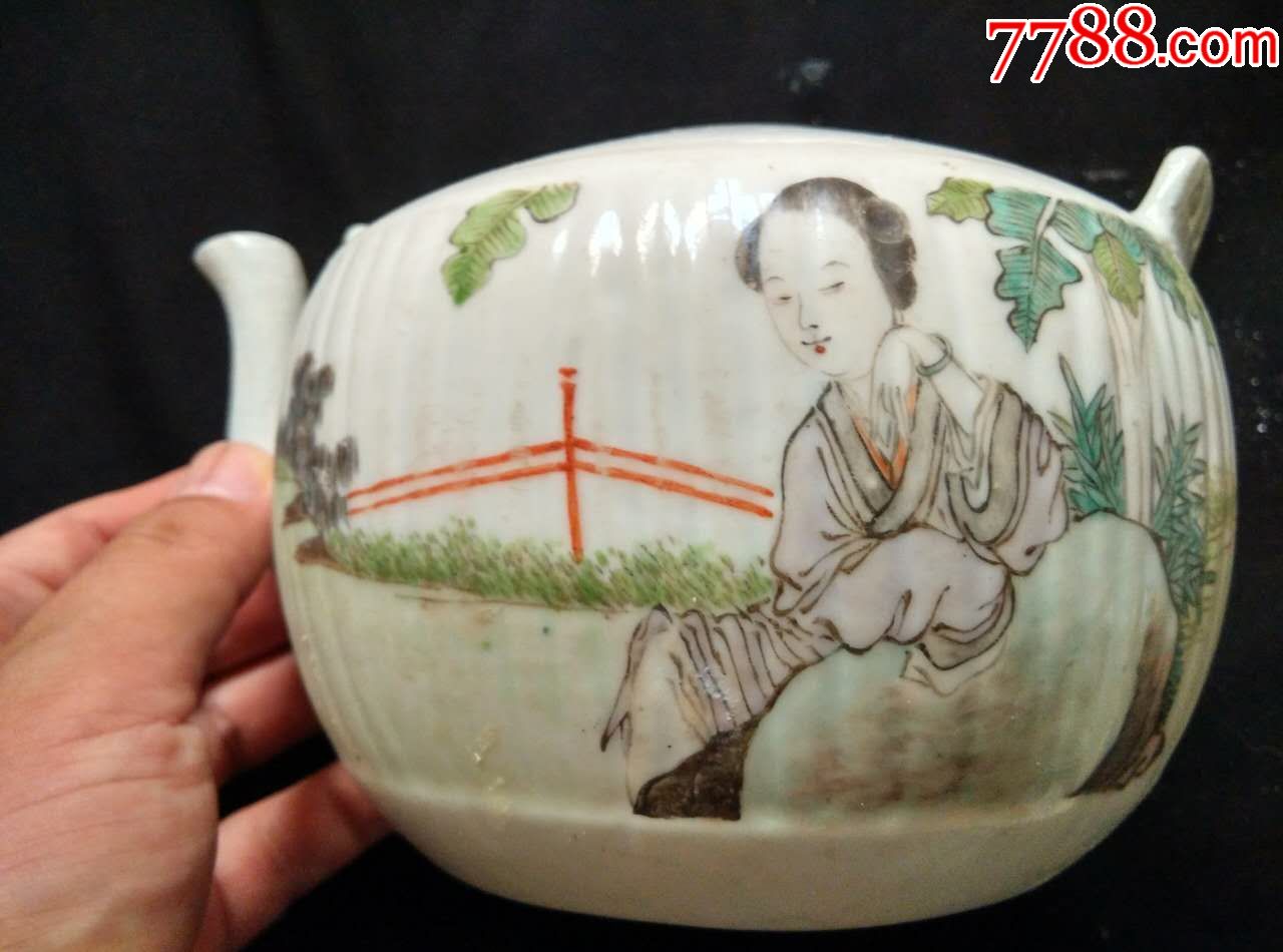 晚清徐善琴浅绛侍女壶